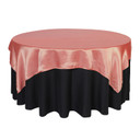 72 inch Square Satin Table Overlays Coral