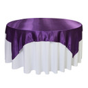 72 inch Square Satin Table Overlays Purple