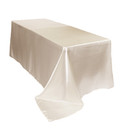 90 x 132 inch Rectangular Satin Tablecloths Ivory
