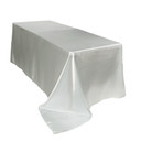 90 x 156 inch Rectangular Satin Tablecloths White