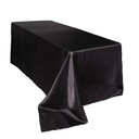 90 x 156 inch Rectangular Satin Tablecloths Black