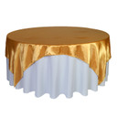 90 inch Square Satin Table Overlays Gold