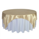 90 inch Square Satin Table Overlays Champagne
