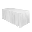 17 ft x 29 inch Polyester Pleated Table Skirt White