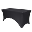 Stretch Spandex 6 ft Rectangular Table Cover Black