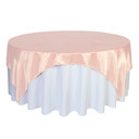 72 inch Square Satin Table Overlays Blush