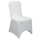 Square Top Stretch Spandex Banquet Chair Cover White