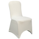 Square Top Stretch Spandex Banquet Chair Cover Ivory