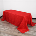 90 x 156 Inch Rectangular Crinkle Taffeta Tablecloth Red