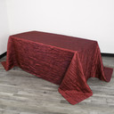 90 x 156 Inch Rectangular Crinkle Taffeta Tablecloth Burgundy