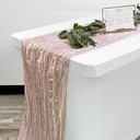 14 x 108 inch Crinkle Taffeta Table Runner Blush