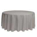 132 inch Round Polyester Tablecloths Gray