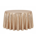 120 inch Round Glitz  Tablecloths Champagne
