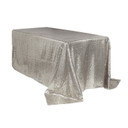 90 x 132 inch Rectangular Glitz Sequin Tablecloth Silver