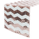 14 x 108 inch Chevron Sequin Table Runners White and Blush