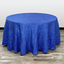 120 Inch Round Crinkle Taffeta Tablecloth Royal Blue