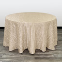120 Inch Round Crinkle Taffeta Tablecloth Champagne