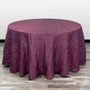 120 Inch Round Crinkle Taffeta Tablecloth Eggplant