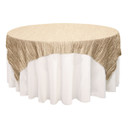 72 inch Square Crinkle Taffeta Table Overlays Champagne