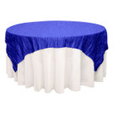 90 inch Square Crinkle Taffeta Table Overlays Royal Blue
