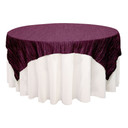 90 inch Square Crinkle Taffeta Table Overlays Eggplant