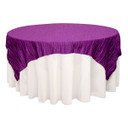 90 inch Square Crinkle Taffeta Table Overlays Purple