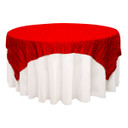 90 inch Square Crinkle Taffeta Table Overlays Red