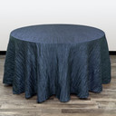 120 Inch Round Crinkle Taffeta Tablecloth Navy Blue