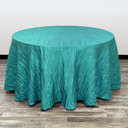 120 Inch Round Crinkle Taffeta Tablecloth Teal