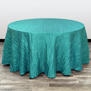 132 Inch Round Crinkle Taffeta Tablecloth Teal