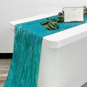 14 x 108 inch Crinkle Taffeta Table Runners Teal