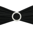 Round Rhinestone Chair Sash Buckle Silver