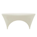 Stretch Spandex 6 ft Round Sides Open Table Covers Ivory