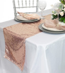 14 x 108 Inch Glitz Sequin Table Runner Blush 