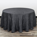 132 Inch Round Crinkle Taffeta Tablecloth Black