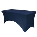 Stretch Spandex 4 ft Rectangular Table Cover Navy Blue