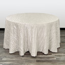 120 Inch Round Crinkle Taffeta Tablecloth Ivory