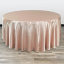 132 Inch Round Satin Tablecloth Blush
