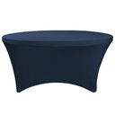 Stretch Spandex 6 ft Round Table Covers Navy Blue