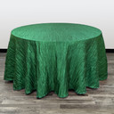 132 Inch Round Crinkle Taffeta Tablecloth Hunter Green