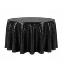120 Inch Round Glitz Sequin Tablecloth Black