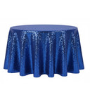 120 inch Round Glitz Sequin Tablecloth Navy Blue