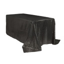 90 x 132 inch Rectangular Glitz Sequin Tablecloth Black