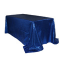 90 x 132 inch Rectangular Glitz Sequin Tablecloth Navy Blue