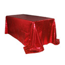 90 x 132 inch Rectangular Glitz Sequin Tablecloth Red