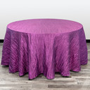 132 Inch Round Crinkle Taffeta Tablecloth Purple