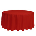 132 inch Round Polyester Tablecloth Red