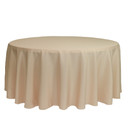 132 inch Round Polyester Tablecloth Champagne