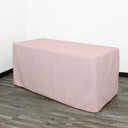 4 FT X 24 Inches Fitted Polyester Tablecloth Rectangular Blush