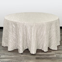 132 Inch Round Crinkle Taffeta Tablecloth Ivory
